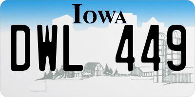 IA license plate DWL449