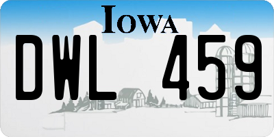 IA license plate DWL459