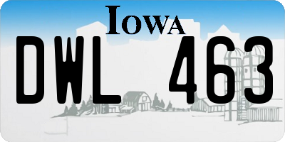 IA license plate DWL463