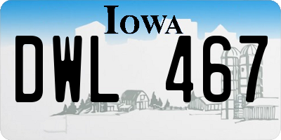 IA license plate DWL467