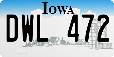 IA license plate DWL472