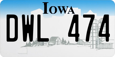 IA license plate DWL474