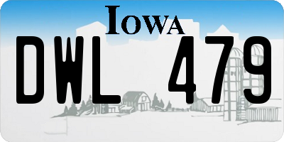 IA license plate DWL479