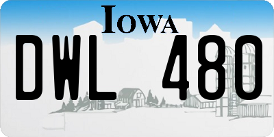 IA license plate DWL480