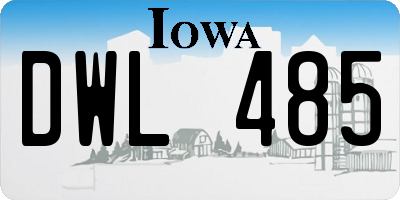 IA license plate DWL485