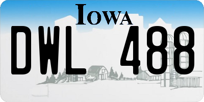 IA license plate DWL488
