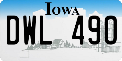 IA license plate DWL490