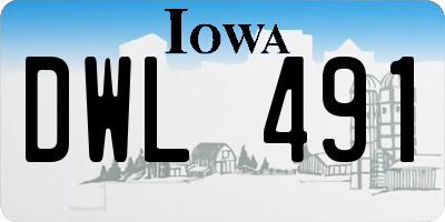 IA license plate DWL491
