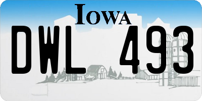 IA license plate DWL493