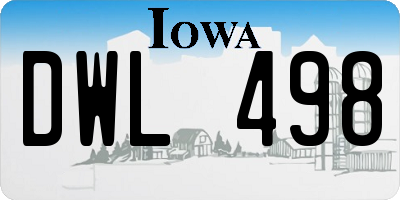 IA license plate DWL498