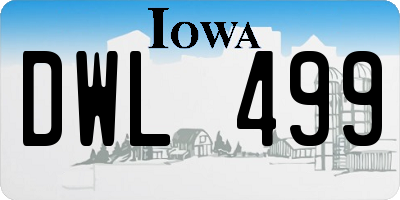 IA license plate DWL499