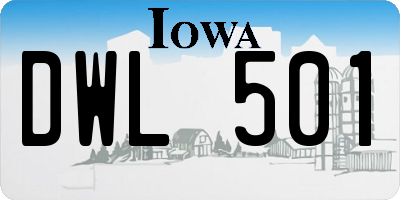 IA license plate DWL501