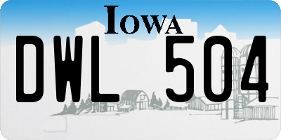 IA license plate DWL504