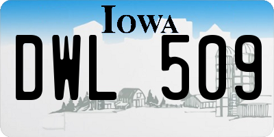 IA license plate DWL509