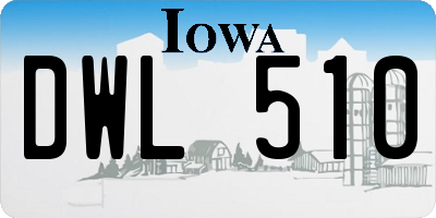 IA license plate DWL510