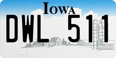 IA license plate DWL511