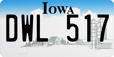 IA license plate DWL517