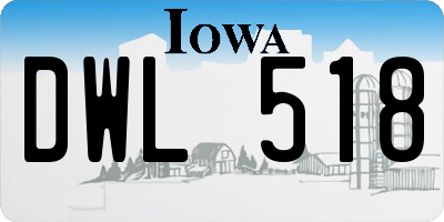 IA license plate DWL518