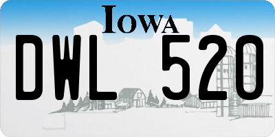 IA license plate DWL520
