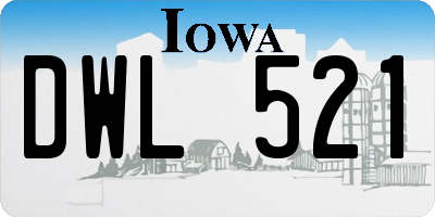 IA license plate DWL521