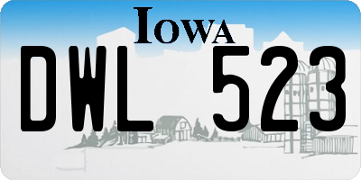 IA license plate DWL523