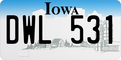 IA license plate DWL531