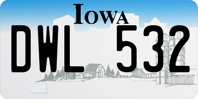 IA license plate DWL532