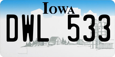 IA license plate DWL533