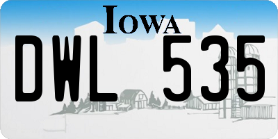IA license plate DWL535