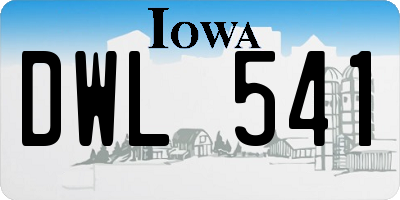 IA license plate DWL541