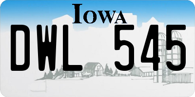 IA license plate DWL545