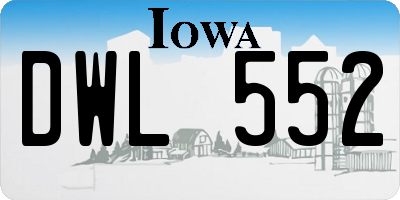 IA license plate DWL552