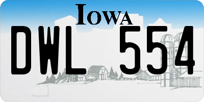 IA license plate DWL554