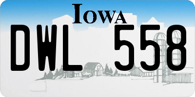 IA license plate DWL558