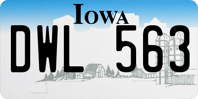 IA license plate DWL563