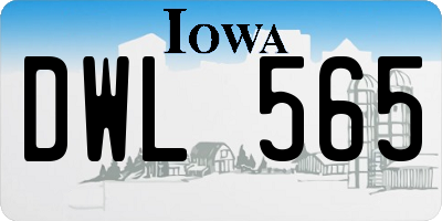 IA license plate DWL565