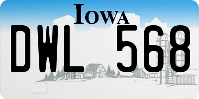 IA license plate DWL568