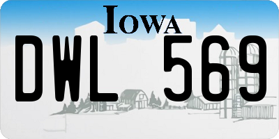 IA license plate DWL569