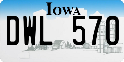 IA license plate DWL570