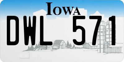 IA license plate DWL571
