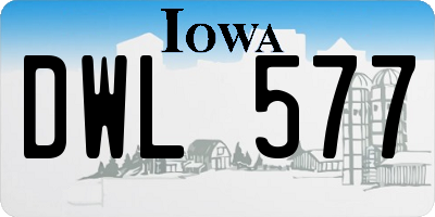 IA license plate DWL577
