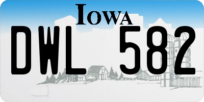 IA license plate DWL582