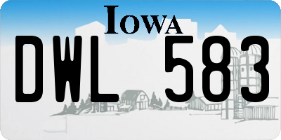 IA license plate DWL583