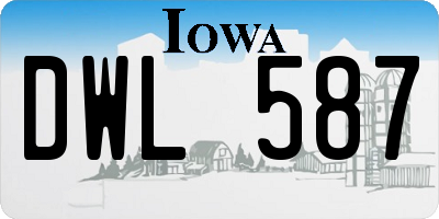 IA license plate DWL587