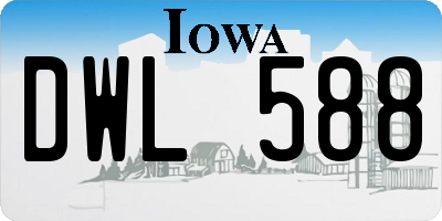 IA license plate DWL588