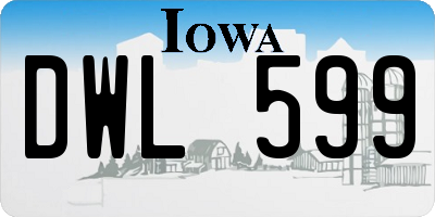 IA license plate DWL599