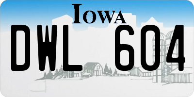 IA license plate DWL604