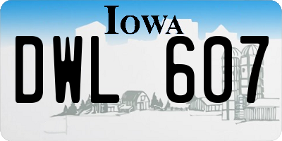 IA license plate DWL607
