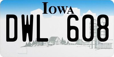 IA license plate DWL608