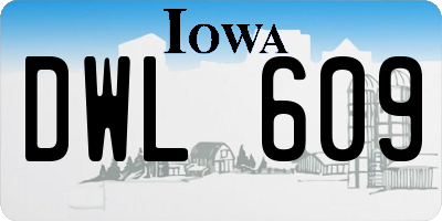 IA license plate DWL609